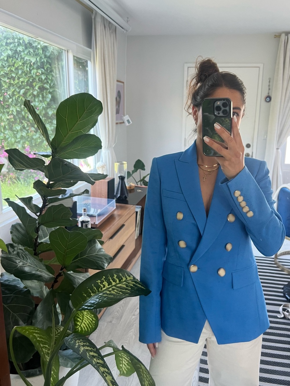 Veronica Beard Azure Blue Miller Dickey Double-Breasted blazer - Picture 5 of 14